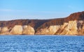 Chalk cliffs on Rugen Island (Rugia, Ruegen) at sunrise, Baltic Sea coast, Germany Royalty Free Stock Photo