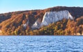 Chalk cliffs on Rugen Island (Rugia, Ruegen) at sunrise, Baltic Sea coast, Germany Royalty Free Stock Photo