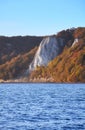 Chalk cliffs on Rugen Island (Rugia, Ruegen) at sunrise, Baltic Sea coast, Germany Royalty Free Stock Photo