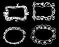 Chalk Doodles Frames set Royalty Free Stock Photo