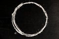 Chalk drawing as circle shape as blank stamp or seal on blackboard background Royalty Free Stock Photo