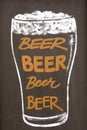 Chalk drawing of beer glass Royalty Free Stock Photo