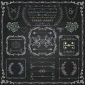 Chalk Drawing Decorative Doodle Design Elements Royalty Free Stock Photo