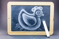 Chalk drawing of a duck Royalty Free Stock Photo