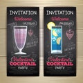 Chalk drawing flat cocktail valentine party Royalty Free Stock Photo