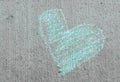 Chalk drawing of a heart on a sidewalk Royalty Free Stock Photo