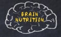 Chalk drawing of human brain with inscription brain nutrition