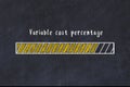 Chalk drawing of loading progress bar with inscription variable cost percentage