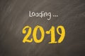 Old Year New Year 2019 on Blackboard Royalty Free Stock Photo