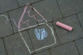 chalk drawing on pavement