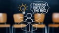 Chalk Drawing Representing the Concept of Thinking Outside the Box Royalty Free Stock Photo