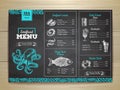 Chalk drawing seafood menu design.