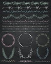 Chalk Drawing Seamless Borders, Frames, Dividers Royalty Free Stock Photo