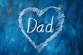 Generative AI. Chalk Drawing of a Heart With Dad Written on It. Happy Father\'s Day Concept Royalty Free Stock Photo