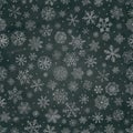 Chalk Drawing Snowflake Doodles Seamless Background