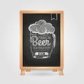 Chalk drawing. Typography beer glass Royalty Free Stock Photo