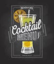 Chalk drawing typography cocktail menu design Royalty Free Stock Photo