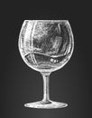 Chalk drawing of a wineglass