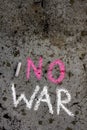 Chalk drawing : Words NO WAR Royalty Free Stock Photo