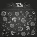 Chalk drawings. Pizza Royalty Free Stock Photo
