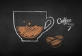 Chalk drawn illustration of coffee beans Royalty Free Stock Photo