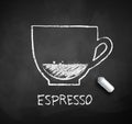 Chalk drawn sketch of Espresso coffee cup Royalty Free Stock Photo