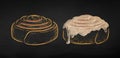Chalk drawn vector illustration of Cinnamon Rolls Royalty Free Stock Photo