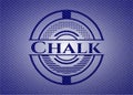 Chalk emblem with denim texture. Vector Illustration. Detailed. EPS10