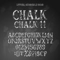 Chalk english alphabet Royalty Free Stock Photo