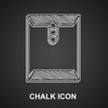 Chalk Envelope icon isolated on black background. Received message concept. New, email incoming message, sms. Mail
