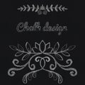 Chalk floral ornament Royalty Free Stock Photo