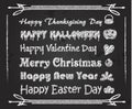 Chalk Font holiday greeting on blackboard Royalty Free Stock Photo