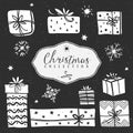 Chalk gift boxes. Christmas collection.