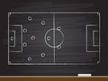 Chalk hand drawing with soccer game strategy. Vector illustration Royalty Free Stock Photo
