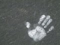 Chalk handprint