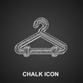 Chalk Hanger wardrobe icon isolated on black background. Cloakroom icon. Clothes service symbol. Laundry hanger sign Royalty Free Stock Photo