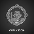 Chalk Headshot icon isolated on black background. Sniper and marksman is shooting on the head of man, lethal attack