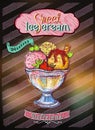 Chalk ice cream menu design