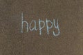 Chalk inscription, happy Royalty Free Stock Photo