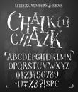 Chalk latin serif alphabet in grunge style.