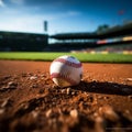 Chalk lined baseball infield, sporting energy on the field