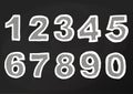 Chalk number on blackboard, hand drawing. Vector Royalty Free Stock Photo