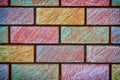 Chalk painted wall bricks