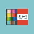 Chalk pastel box set vector, art equipment