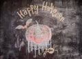 Chalk picture happy halloween Royalty Free Stock Photo
