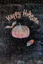 Chalk picture happy halloween Royalty Free Stock Photo