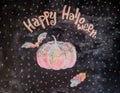 Chalk picture happy halloween Royalty Free Stock Photo