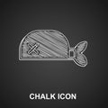 Chalk Pirate bandana for head icon isolated on black background. Vector Royalty Free Stock Photo