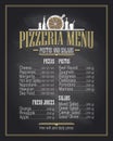 Chalk pizzeria menu list design