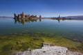 Chalk rock towers of South Tufa at Mono Lake with blue sky , California, USA